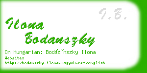 ilona bodanszky business card